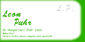 leon puhr business card